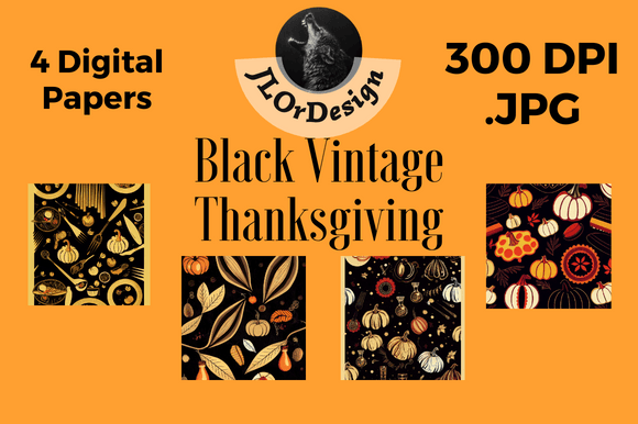 Black Retro Thanksgiving Digital Papers: A Designer's Guide