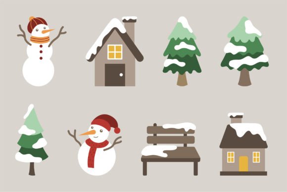 Charming Winter Design Assets: The Outdoor Element Bundle