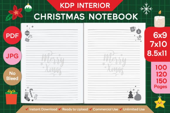 Christmas Notebook Template: Your KDP Interior Design