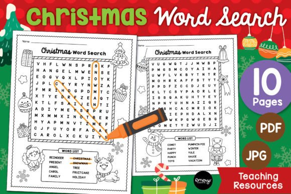 Christmas Word Search Puzzle Sheets: Festive Learning Fun