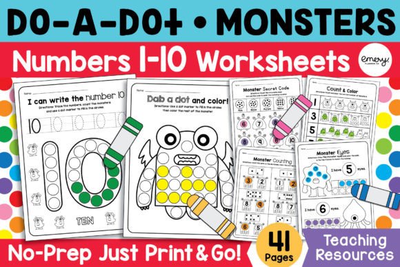 Do-a-Dot Monsters | Numbers 1-10: Playful Learning Meets Creative Design