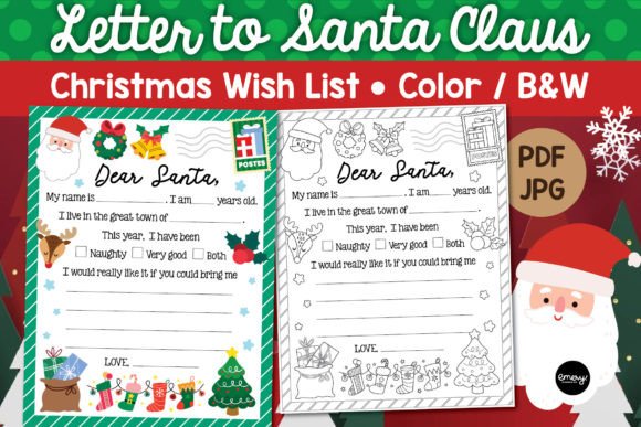 Letter to Santa | Christmas Wish List: A Festive Design Asset