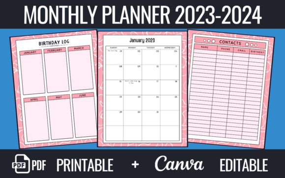 Master Your Schedule: The Editable Monthly Planner 2023-2024