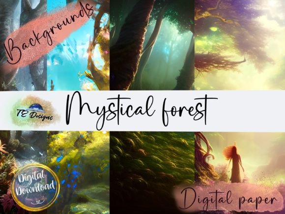 Mystical Forest Background Digital Paper: Beyond the Pixels
