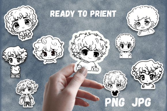 Printable Cute Kawaii Boys Stickers B&W: A Designer's Guide