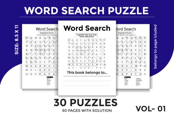 Word Search & Learning Puzzle for Kids: A Complete Activity Book Template